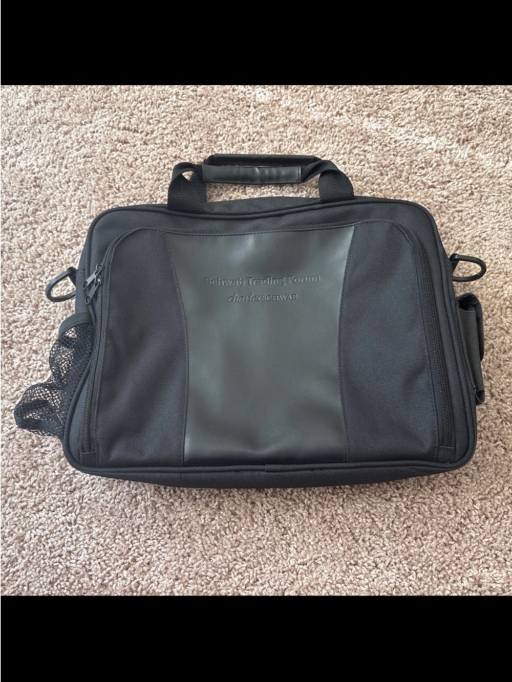 Charles Schwab Trading Forum Dart Business Laptop Bag Messenger Case Black Logo